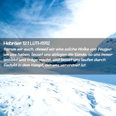 Picture 02 - Hebräer 12:1 LUTH1912 - Darum wir auch, dieweil wir eine solche Wolke von - Bible Verse Picture