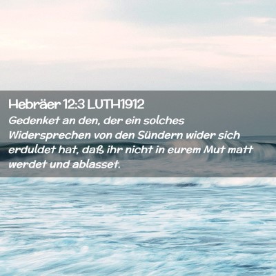 Picture 02 - Hebräer 12:3 LUTH1912 - Gedenket an den, der ein solches Widersprechen - Bible Verse Picture