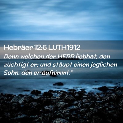 Picture 02 - Hebräer 12:6 LUTH1912 - Denn welchen der HERR liebhat, den züchtigt er; - Bible Verse Picture