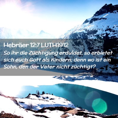 Picture 02 - Hebräer 12:7 LUTH1912 - So ihr die Züchtigung erduldet, so erbietet sich - Bible Verse Picture