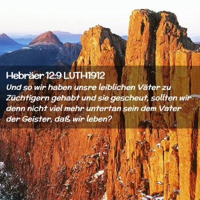 Picture 02 - Hebräer 12:9 LUTH1912 - Und so wir haben unsre leiblichen Väter zu - Bible Verse Picture