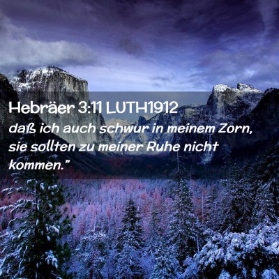 Picture 02 - Hebräer 3:11 LUTH1912 - daß ich auch schwur in meinem Zorn, sie sollten - Bible Verse Picture
