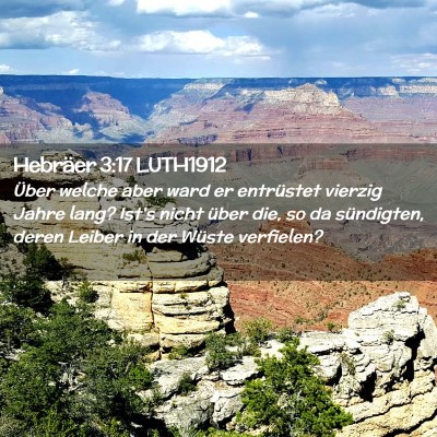 Picture 02 - Hebräer 3:17 LUTH1912 - Über welche aber ward er entrüstet vierzig - Bible Verse Picture