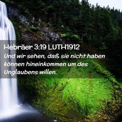 Picture 02 - Hebräer 3:19 LUTH1912 - Und wir sehen, daß sie nicht haben können - Bible Verse Picture