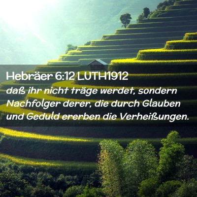 Picture 02 - Hebräer 6:12 LUTH1912 - daß ihr nicht träge werdet, sondern Nachfolger - Bible Verse Picture