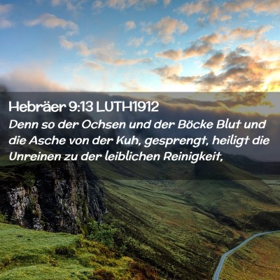 Picture 02 - Hebräer 9:13 LUTH1912 - Denn so der Ochsen und der Böcke Blut und die - Bible Verse Picture