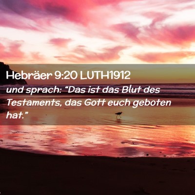 Picture 02 - Hebräer 9:20 LUTH1912 - und sprach: “Das ist das Blut des Testaments, - Bible Verse Picture