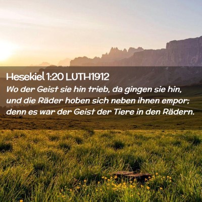 Picture 02 - Hesekiel 1:20 LUTH1912 - Wo der Geist sie hin trieb, da gingen sie hin, - Bible Verse Picture