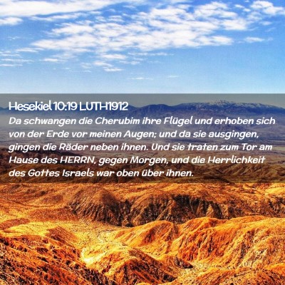 Picture 02 - Hesekiel 10:19 LUTH1912 - Da schwangen die Cherubim ihre Flügel und - Bible Verse Picture