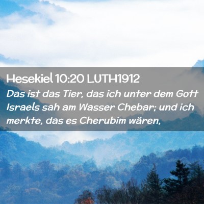 Picture 02 - Hesekiel 10:20 LUTH1912 - Das ist das Tier, das ich unter dem Gott Israels - Bible Verse Picture