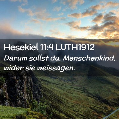 Picture 02 - Hesekiel 11:4 LUTH1912 - Darum sollst du, Menschenkind, wider sie - Bible Verse Picture