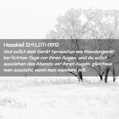 Picture 02 - Hesekiel 12:4 LUTH1912 - Und sollst dein Gerät heraustun wie Wandergerät - Bible Verse Picture