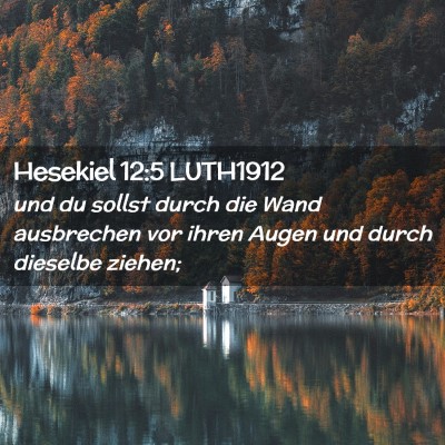 Picture 02 - Hesekiel 12:5 LUTH1912 - und du sollst durch die Wand ausbrechen vor ihren - Bible Verse Picture