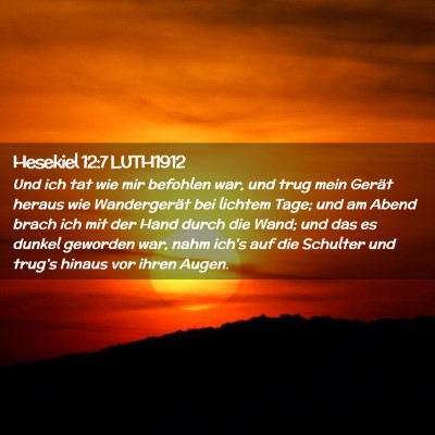 Picture 02 - Hesekiel 12:7 LUTH1912 - Und ich tat wie mir befohlen war, und trug mein - Bible Verse Picture