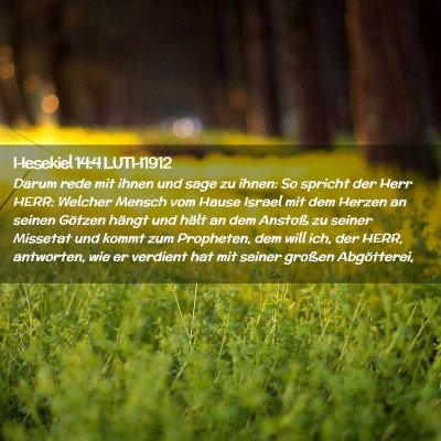 Picture 02 - Hesekiel 14:4 LUTH1912 - Darum rede mit ihnen und sage zu ihnen: So - Bible Verse Picture