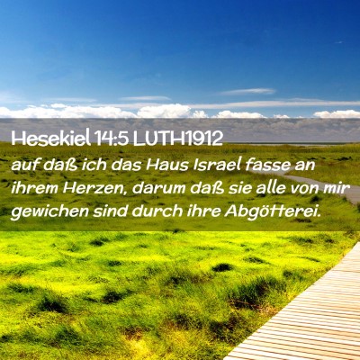 Picture 02 - Hesekiel 14:5 LUTH1912 - auf daß ich das Haus Israel fasse an ihrem - Bible Verse Picture