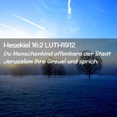 Picture 02 - Hesekiel 16:2 LUTH1912 - Du Menschenkind offenbare der Stadt Jerusalem - Bible Verse Picture