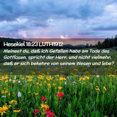 Picture 02 - Hesekiel 18:23 LUTH1912 - Meinest du, daß ich Gefallen habe am Tode des - Bible Verse Picture