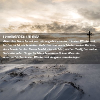 Picture 02 - Hesekiel 20:13 LUTH1912 - Aber das Haus Israel war mir ungehorsam auch in - Bible Verse Picture