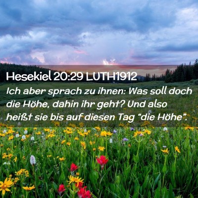 Picture 02 - Hesekiel 20:29 LUTH1912 - Ich aber sprach zu ihnen: Was soll doch die - Bible Verse Picture