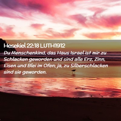 Picture 02 - Hesekiel 22:18 LUTH1912 - Du Menschenkind, das Haus Israel ist mir zu - Bible Verse Picture