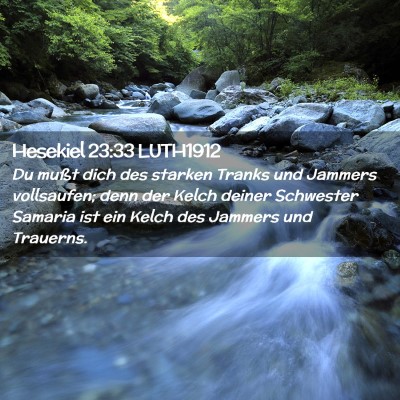 Picture 02 - Hesekiel 23:33 LUTH1912 - Du mußt dich des starken Tranks und Jammers - Bible Verse Picture