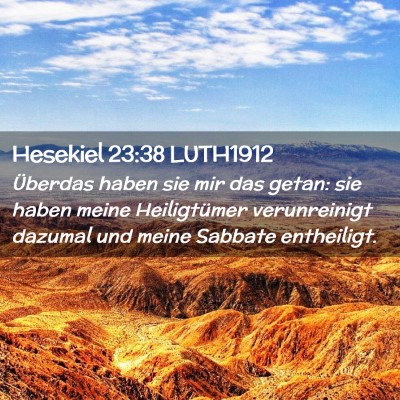 Picture 02 - Hesekiel 23:38 LUTH1912 - Überdas haben sie mir das getan: sie haben meine - Bible Verse Picture