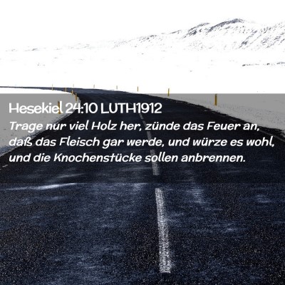 Picture 02 - Hesekiel 24:10 LUTH1912 - Trage nur viel Holz her, zünde das Feuer an, - Bible Verse Picture