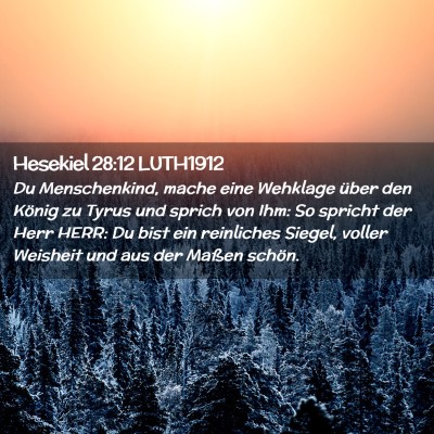 Picture 02 - Hesekiel 28:12 LUTH1912 - Du Menschenkind, mache eine Wehklage über den - Bible Verse Picture