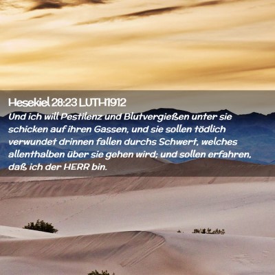 Picture 02 - Hesekiel 28:23 LUTH1912 - Und ich will Pestilenz und Blutvergießen unter - Bible Verse Picture