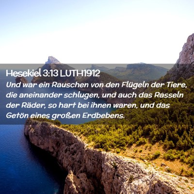 Picture 02 - Hesekiel 3:13 LUTH1912 - Und war ein Rauschen von den Flügeln der Tiere, - Bible Verse Picture