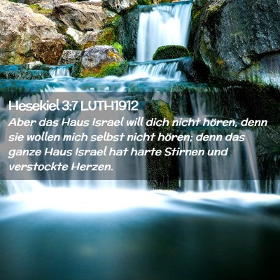 Picture 02 - Hesekiel 3:7 LUTH1912 - Aber das Haus Israel will dich nicht hören, denn - Bible Verse Picture