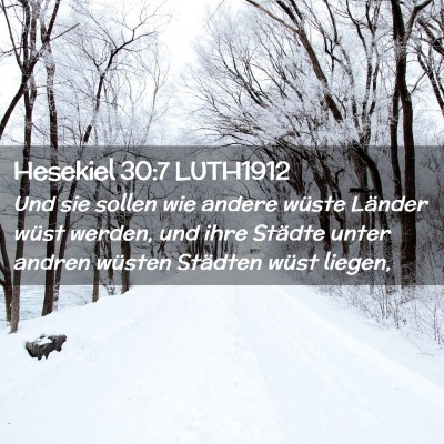 Picture 02 - Hesekiel 30:7 LUTH1912 - Und sie sollen wie andere wüste Länder wüst - Bible Verse Picture