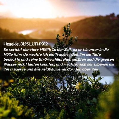Picture 02 - Hesekiel 31:15 LUTH1912 - So spricht der Herr HERR: Zu der Zeit, da er - Bible Verse Picture