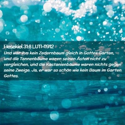 Picture 02 - Hesekiel 31:8 LUTH1912 - Und war ihm kein Zedernbaum gleich in Gottes - Bible Verse Picture