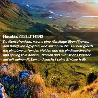 Picture 02 - Hesekiel 32:2 LUTH1912 - Du Menschenkind, mache eine Wehklage über - Bible Verse Picture