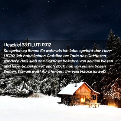 Picture 02 - Hesekiel 33:11 LUTH1912 - So sprich zu ihnen: So wahr als ich lebe, spricht - Bible Verse Picture