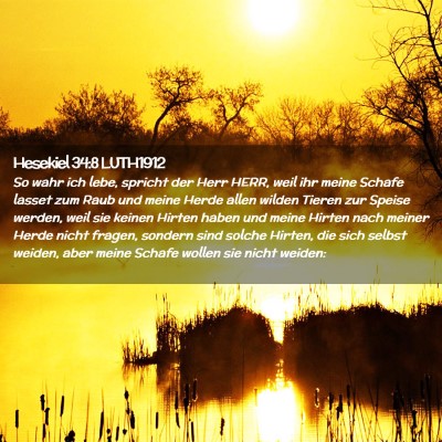 Picture 02 - Hesekiel 34:8 LUTH1912 - So wahr ich lebe, spricht der Herr HERR, weil ihr - Bible Verse Picture