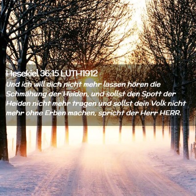 Picture 02 - Hesekiel 36:15 LUTH1912 - Und ich will dich nicht mehr lassen hören die - Bible Verse Picture