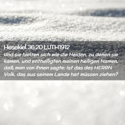 Picture 02 - Hesekiel 36:20 LUTH1912 - Und sie hielten sich wie die Heiden, zu denen sie - Bible Verse Picture