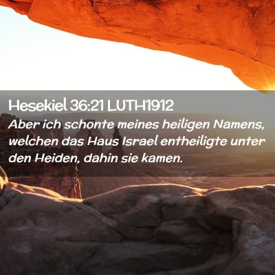 Picture 02 - Hesekiel 36:21 LUTH1912 - Aber ich schonte meines heiligen Namens, welchen - Bible Verse Picture