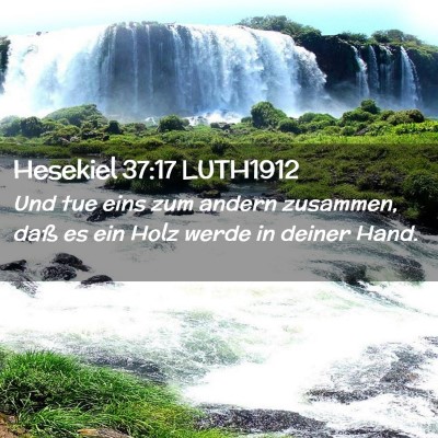 Picture 02 - Hesekiel 37:17 LUTH1912 - Und tue eins zum andern zusammen, daß es ein - Bible Verse Picture