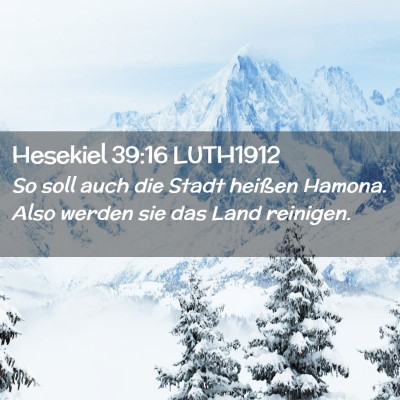 Picture 02 - Hesekiel 39:16 LUTH1912 - So soll auch die Stadt heißen Hamona. Also - Bible Verse Picture
