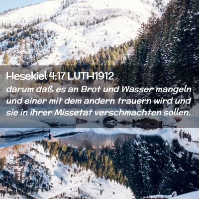 Picture 02 - Hesekiel 4:17 LUTH1912 - darum daß es an Brot und Wasser mangeln und - Bible Verse Picture