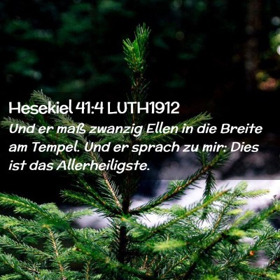 Picture 02 - Hesekiel 41:4 LUTH1912 - Und er maß zwanzig Ellen in die Breite am - Bible Verse Picture