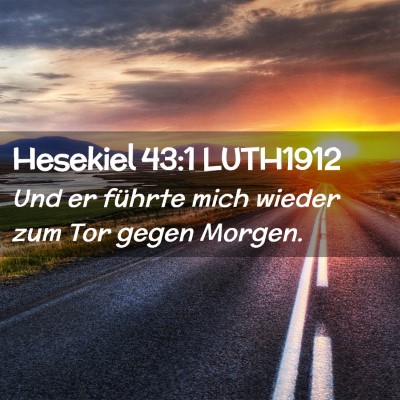 Picture 02 - Hesekiel 43:1 LUTH1912 - Und er führte mich wieder zum Tor gegen - Bible Verse Picture