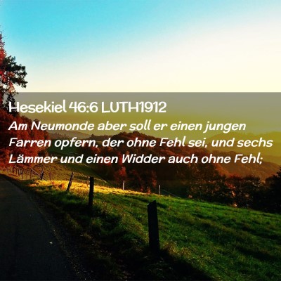 Picture 02 - Hesekiel 46:6 LUTH1912 - Am Neumonde aber soll er einen jungen Farren - Bible Verse Picture