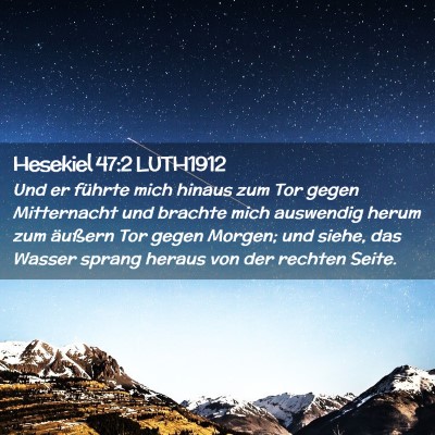 Picture 02 - Hesekiel 47:2 LUTH1912 - Und er führte mich hinaus zum Tor gegen - Bible Verse Picture