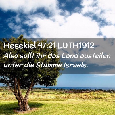 Picture 02 - Hesekiel 47:21 LUTH1912 - Also sollt ihr das Land austeilen unter die - Bible Verse Picture