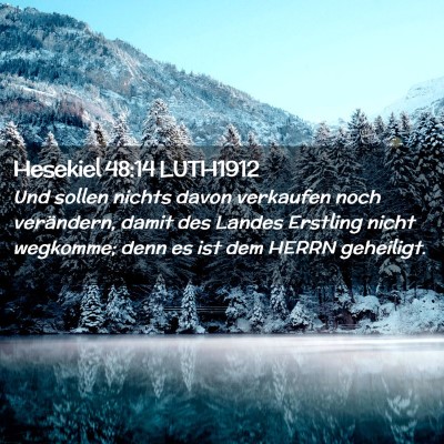 Picture 02 - Hesekiel 48:14 LUTH1912 - Und sollen nichts davon verkaufen noch - Bible Verse Picture